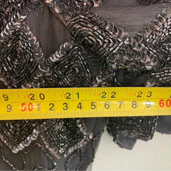 Vintage 80s LAURENCE KAZAR Beaded Silk Dress - Black, Size 1X - Picture 13 of 13
